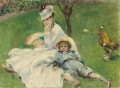 madame monet and her son jean Pierre Auguste Renoir